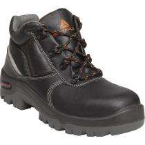 DELTAPLUS PHOENIX S3 SRC Pigmented Split Leather Steel Toe Safety Shoes Black_0