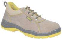 Suede Leather Rubber Toe Safety Shoes Brown_0