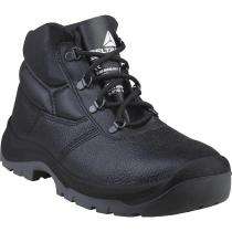 DELTAPLUS JUMPER3 S1 SRC Pigmented Split Leather Plain Toe Safety Shoes Black_0