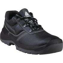 DELTAPLUS JET3 S3 SRC Pigmented Split Leather Plain Toe Safety Shoes Black_0
