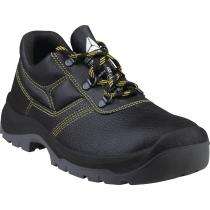 DELTAPLUS JET3 S1P SRC Pigmented Split Leather Plain Toe Safety Shoes Black_0