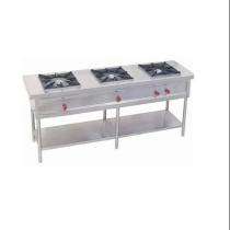 Captain King Bhatti Three Burner Commercial Gas Stove Stainless Steel Silver_0