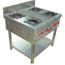 CB02 Four Burner Commercial Gas Stove Stainless Steel Silver_0