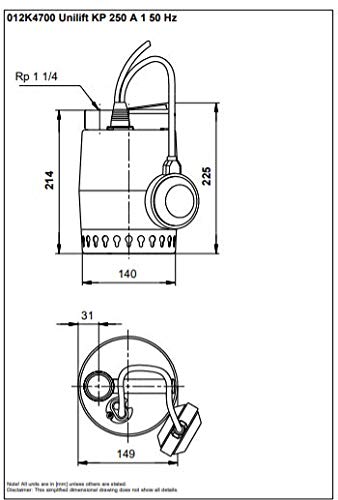 Grundfos Unilift ‎KP 250 A1 0.48 kW Single Phase Dewatering Pumps_1