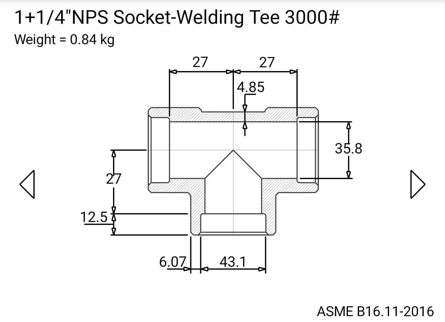 SUNSTEEL 1.25 inch Stainless Steel Pipe Fitting Tee_1
