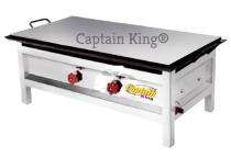 Captain King Dosa Bhatti Two Burner Commercial Gas Stove Stainless Steel Silver_0