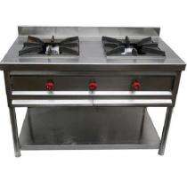CB01 Two Burner Commercial Gas Stove Stainless Steel Silver_0