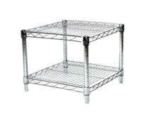 SS 201 Wire Shelves 2 Layers Industrial Racks 1 ft_0