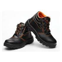 Shekhar traders Leather Rubber Toe Safety Shoes Black_0