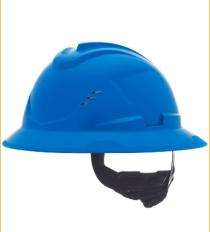 MSA HDPE Blue Full Brim Hard Hat Safety Helmets V-Gard_0