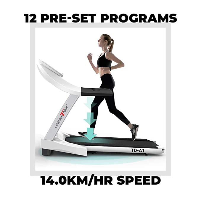UrbanTrek 14 km/h Treadmill TD-A1 2.5 HP 23 x 64 in_1
