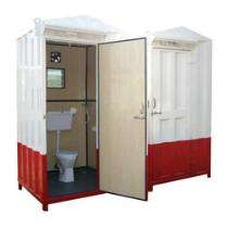 AAKASH TRADERS Mild Steel 7 ft Portable Toilet Cabin Red and White_0