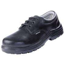 Real Leather Rubber Toe Safety Shoes Black_0