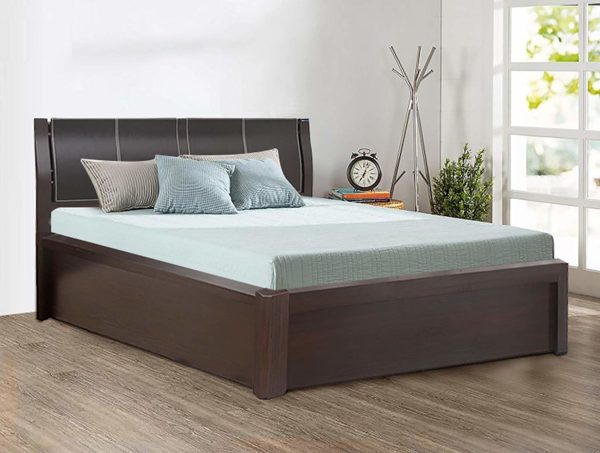 Sharda Wood Storage King Size Bed 78 x 72 inch Brown_1