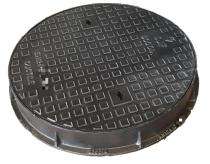 SJIF Solid Top Manhole Cover Ductile Iron GGG50 Black Bitumen Painted 600 mm Dia_0