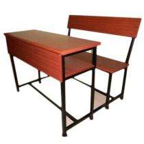 Wooden, Stainless Steel 2 Seater Student Bench Desk_0