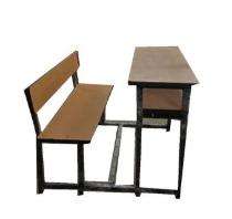 Wooden 3 Seater Student Bench Desk_0