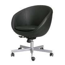 Desk Black 985 x 635 x 605 mm Synthetic Leather Office Chairs_0