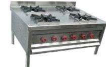 K star B04 Four Burner Commercial Gas Stove Stainless Steel Silver_0