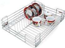 ISHITA Stainless Steel Rectangular Cup and Saucer Holder Kitchen Storage Organiser_0