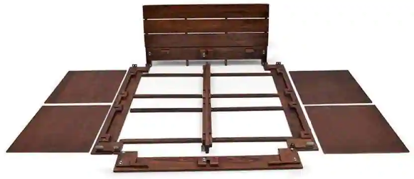 Urban Ladder Wood Box Queen Size Bed 156.2 x 209.6 cm Teak_2