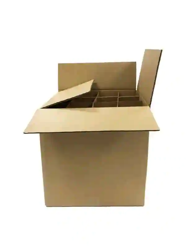 12 Compartment 15 x 10 x 12 inch 10 - 20 kg Brown Corrugated Boxes_0
