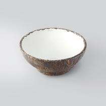 Varmora Wash Basin Brass Wood Table Top_0