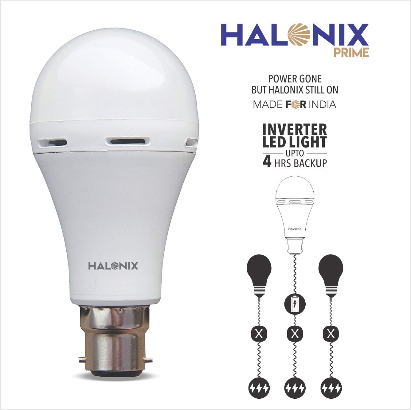 HALONIX 9 W Cool White B22 1 piece LED Bulbs_1