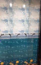 Rudraksha Zest Cement 12 x 18 inch White and Blue Polish Ceramic Tile_0