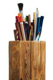 ASTERR Wood Brown Holder Pen Stand_0