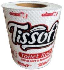 Tissoft Toilet Tissue Paper Roll Plain 4 inch White_0