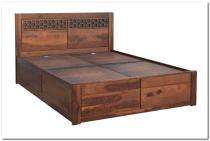 Sheesham Wood Platform King Size Bed 185 x 200 cm Honey_0