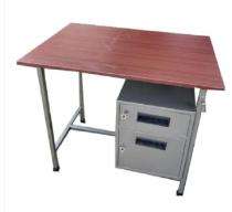 Reception Office Tables Brown, Grey Mild Steel and Wood_0