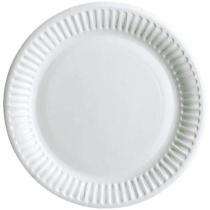 Paper Disposable Plates Rounded 8 inch White_0