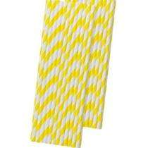 KRISHNA SPARES Straight Paper Disposable Straws 20 cm Yellow & White_0