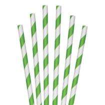 KRISHNA SPARES Straight Paper Disposable Straws 20 cm Green & White_0