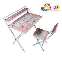 MANGO BLOSSOM 1 Seater Engineered Wood Rectangular Kids Table Study Desk PINK_0