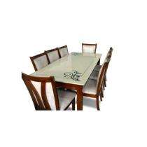 Sheesham Wood 8 Seater Modern Dining Table Set Rectangular Brown_0