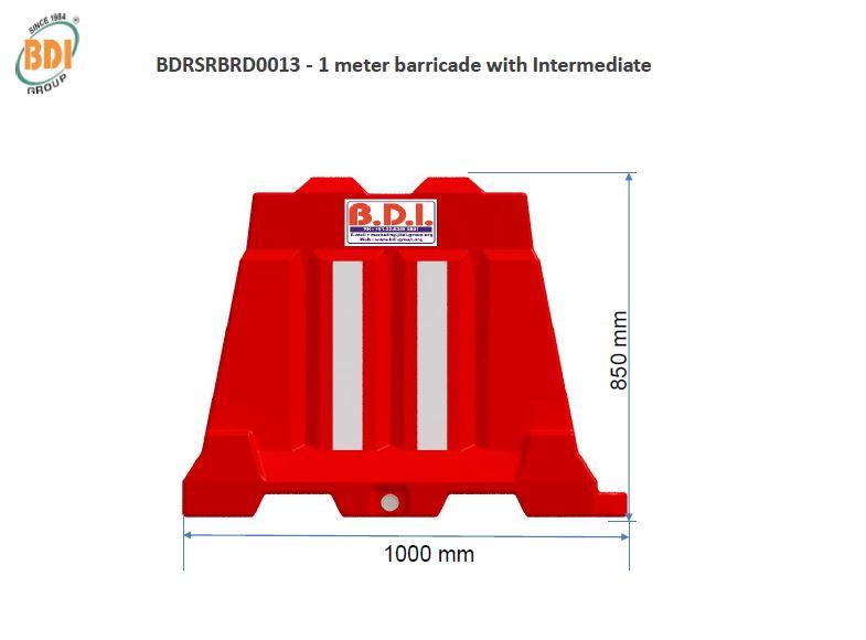 BDI Interlocking Intermediate Type Virgin Polyethylene Barricades 1000 x 450 x 855 mm_0