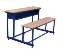 Wooden, Stainless Steel 2 Seater Student Bench Desk_0