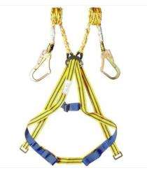 Nylon Full Body Double Rope Scaffold Hook Safety Harness Free Size_0