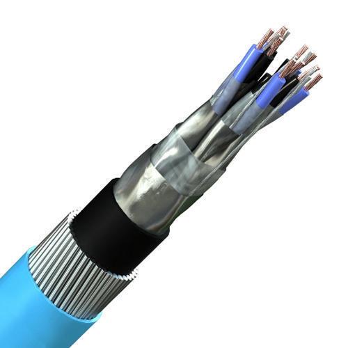Epsillon 3 Pair Flexible,Stranded(Class-5,2)Cu 0.5 sqmm PVC, XLPE Insulated GS, Strip Armour, Braided Wire FR, HR, FRLS, ZHLS PVC Shielded Instrumentation Cable 300, 500 V Black, Blue, Grey_1