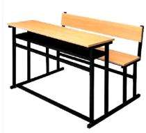 Wooden, MS 3 Seater Student Bench Desk_0