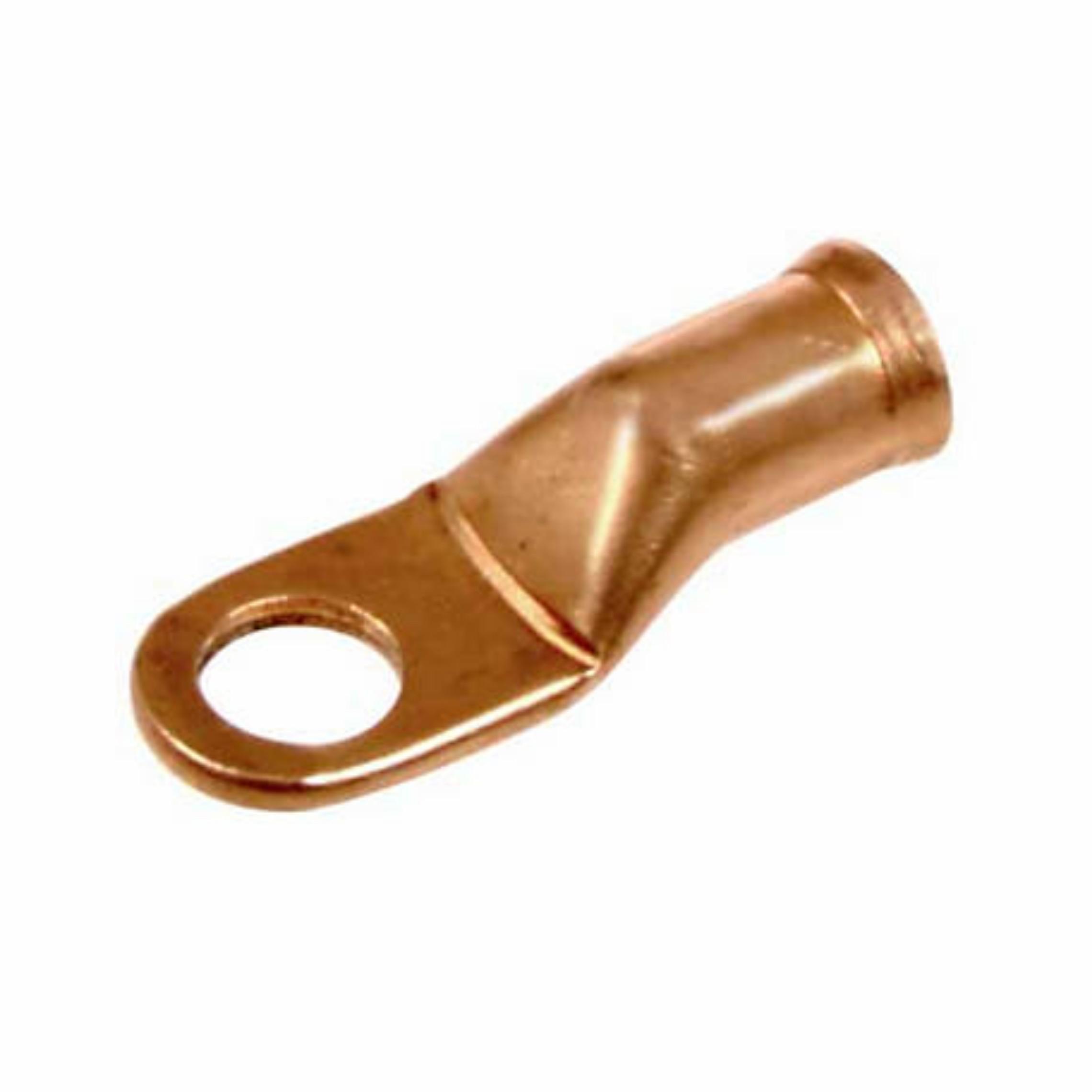 Non-insulated ring type cable lug, copper, 2,5-4mm2, M8, Uninsulated copper  cable lug, ring type for crimping – Uninsulated flat quick connecting  terminal – Connection technique – Tracon Electric