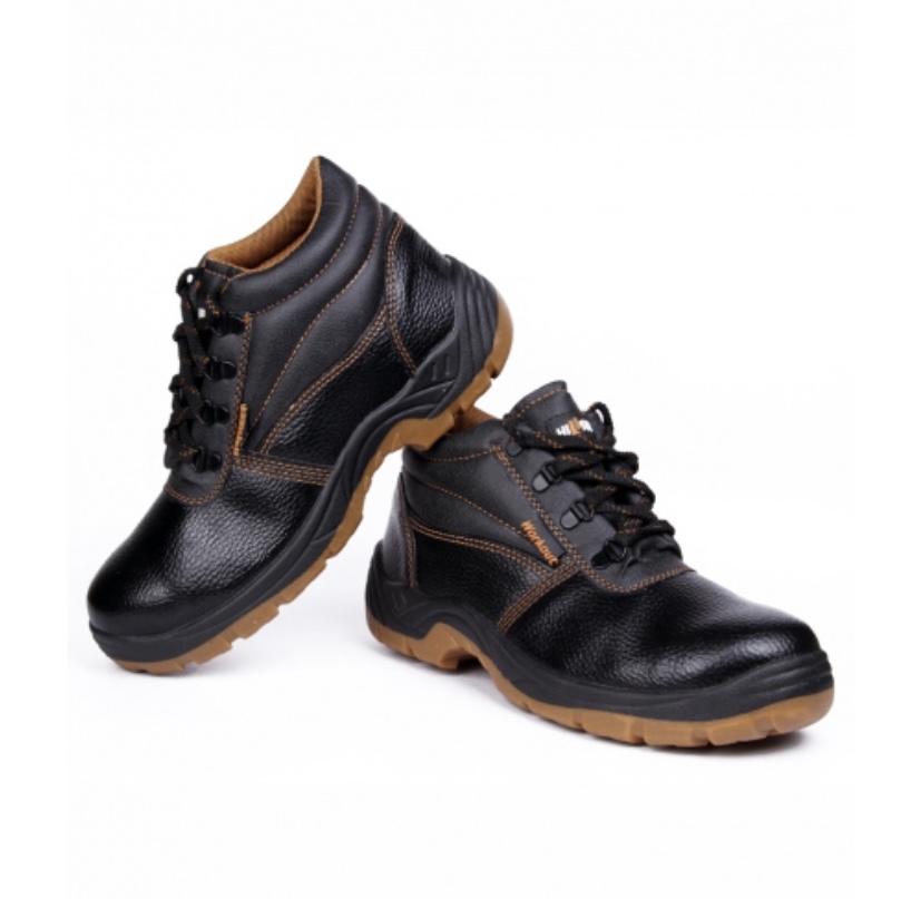Hillson Workout Real Leather Steel Toe Safety Shoes Black_2