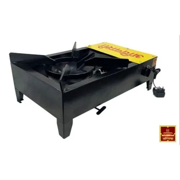 Agneekaa Mild Steel 1 Burner Biomass Stove 23 x 15 x 9 inch Black_1
