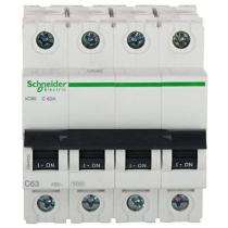 Schneider Electric A9N4P03C Four Pole 3 A C Curve MCB_0