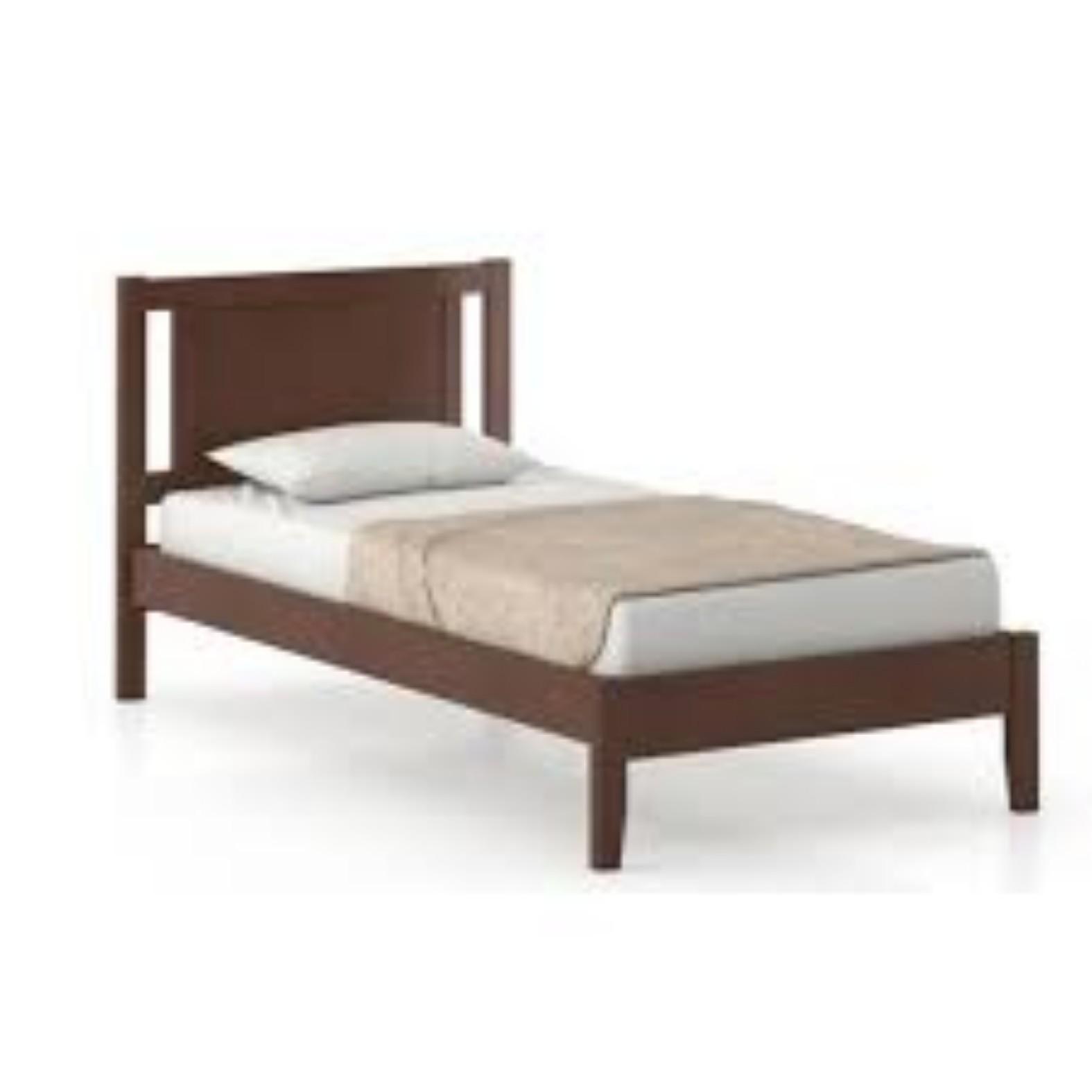 Solid Wood Platform Single Bed 6 x 2 ft Brown_1