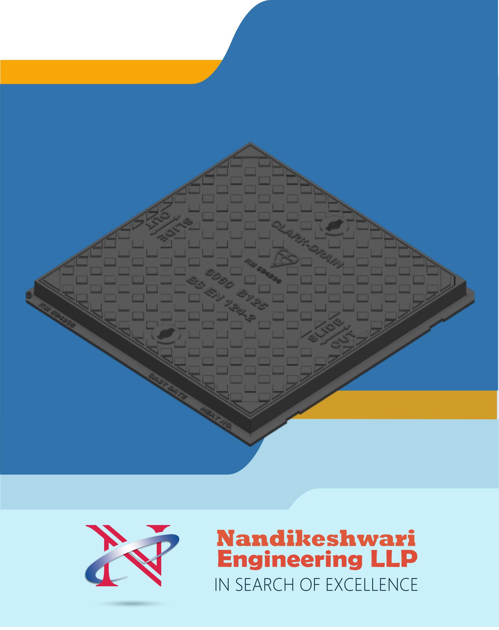 NELLP Recessed Manhole Cover Grey Iron EN 124 Black Bitumen Painted 300 x 300 mm_1