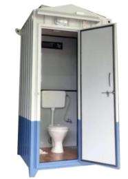 MM PVC 8 ft Portable Toilet Cabin Blue and White_0